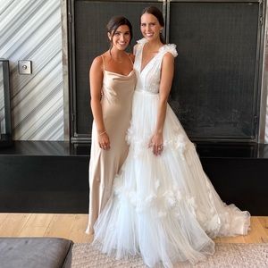 Showmeyourmumu Tuscany maxi slip dress- champagne luxe satin size xs